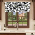 thumbnail image 6 of 2 Pack Valances for Window, Sage Green Black Geometric Short Curtains for Kitchen Bedroom Living Room, Abstract Art Modern Line Rod Pocket Small Window Treatment Valance Drapes 60 x 18 Inch, 6 of 8