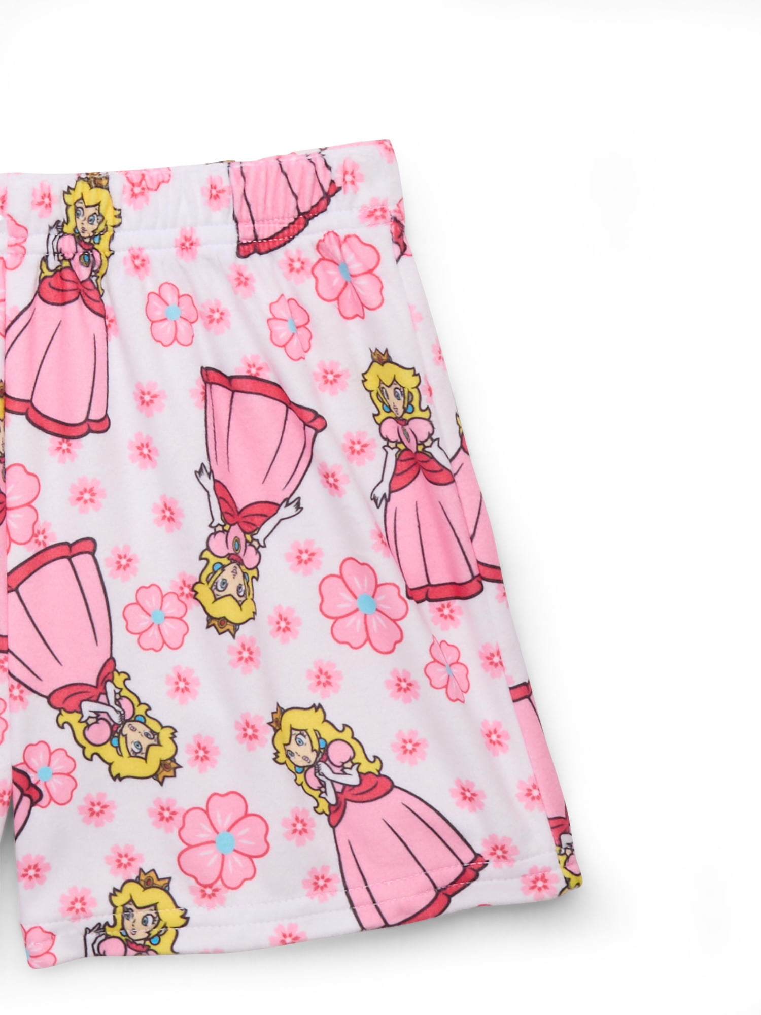 Princess Peach Girls Short Sleeve Top and Shorts Pajama Set, 2-Piece, Sizes 4-12