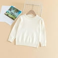 thumbnail image 2 of CAICJ98 Girls Crewneck Knit Pullover Sweaters Long Sleeve Oversized Knit Sweaters for Toddler Girls Cute Jumper Tops Fall Winter Clothes White,9-11 Years, 2 of 4