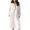 White, variant on Women's Heavyweight Fleece Bathrobe Thermal Drawstring Bathrobes Crewneck Long Sleeve Pajamas Elegant Sleepwear