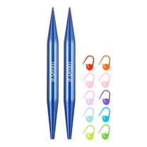 US Size 13 (9mm) Interchangeable Circular Knitting Needles with 10 Colorful Stitch Markers