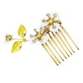 thumbnail image 4 of Accesorio elegante para el cabello Jinwen Novia Flor de imitación Peine de pelo de diamantes de imitación nupcial, 4 of 8