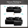 thumbnail image 2 of Modular Sectional Boneless Couches for Living Room, 82.7" 2 Seater Teddy Cloud Couch with Ottoman, No Assembly Compression Sofas, Comfy Floor Sofa with 32D Sponge, Black, 2 of 8