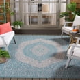 thumbnail image 2 of SAFAVIEH Courtyard Avi Medallion Indoor/Outdoor Area Rug, Light Grey/Aqua, 9' x 12', 2 of 16