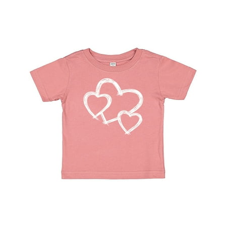 

Inktastic Three White Hearts Gift Baby Boy or Baby Girl T-Shirt