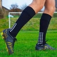 thumbnail image 3 of Calcetines altos de fútbol para hombre, de plástico, antideslizantes, de color sólido, para deportes de ocio, calcetines antifricción y transpirables, 3 of 5