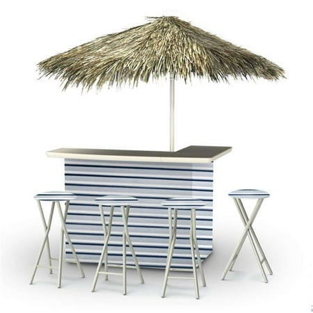 Best of Times 2003W2410P Garage Metal Palapa Portable Bar with 6 ft. Square Umbrella, (Best Portable Garage For Snow)