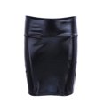 thumbnail image 6 of MSemis Women's Metallic Shiny PU Leather Bodycon Mini Skirt A-line Pencil Club Party Skirt Clubwear, 6 of 6