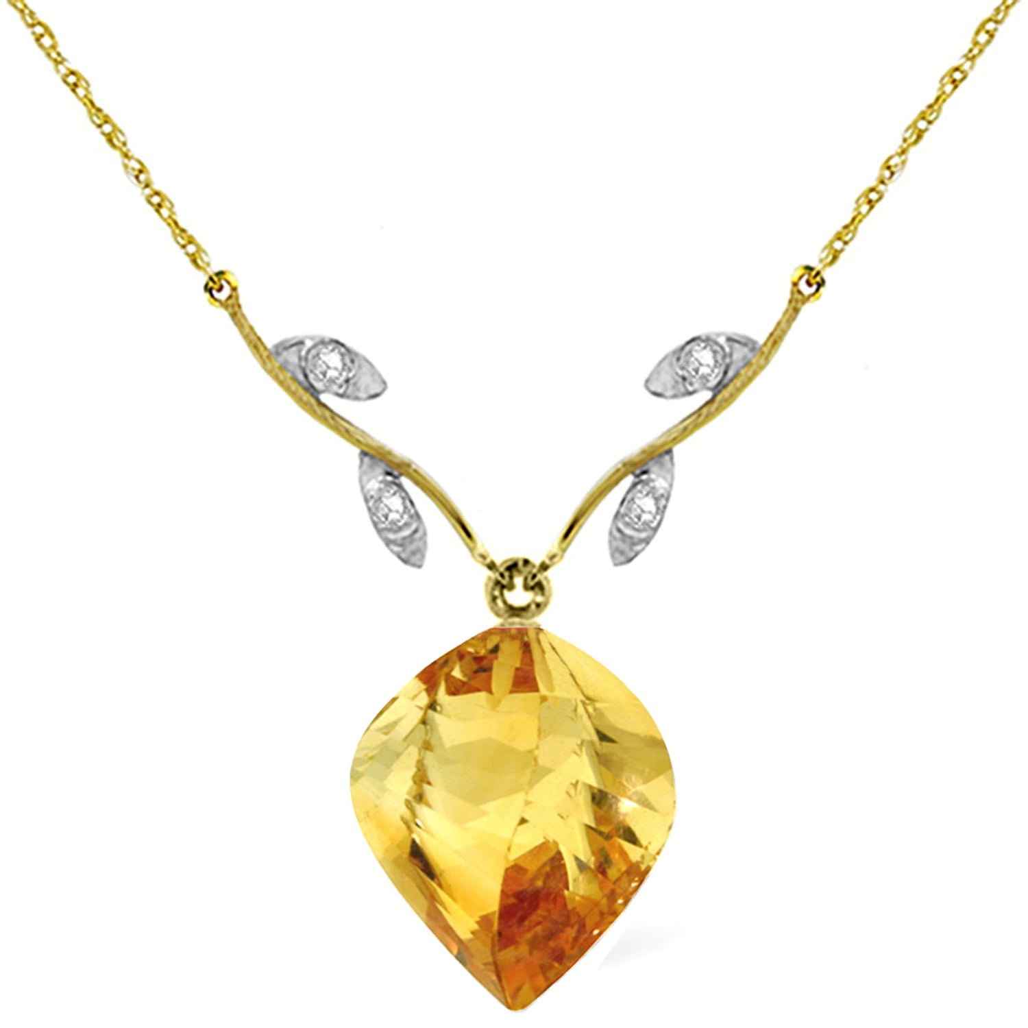 Galaxy Gold 14K Solid Gold Natural Diamond Pendant Necklace for Women - Yellow Gold Fine Jewelry
