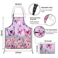 thumbnail image 3 of Pink Butterfly Flower Pattern Apron-Garden Aprons for Women with Pockets-Cotton Linen Waterproof Kitchen Cooking Gardening Aprons Adjustable for Kitchen,Cooking,BBQ and Salon 33x27 Inch, 3 of 7