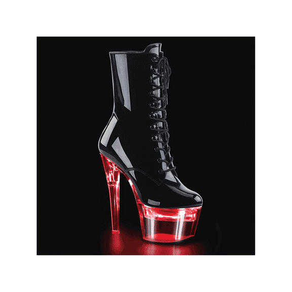 FLASHDANCE-1020-7, 7" Heel 2 3/4" Platform LED Illuminated Ankle Boot
