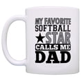 thumbnail image 2 of ThisWear Team Dad Gift My Favorite Softball Star Calls Me Dad 11 ounce 2 Pack Coffee Mugs, 2 of 4