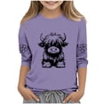 thumbnail image 2 of Lovzfmll T-Shirt Graphique à Manches 3/4 pour Enfants, Col Rond Décontracté, Style Col Rond pour Petites Filles 4-5 Ans, 2 of 4