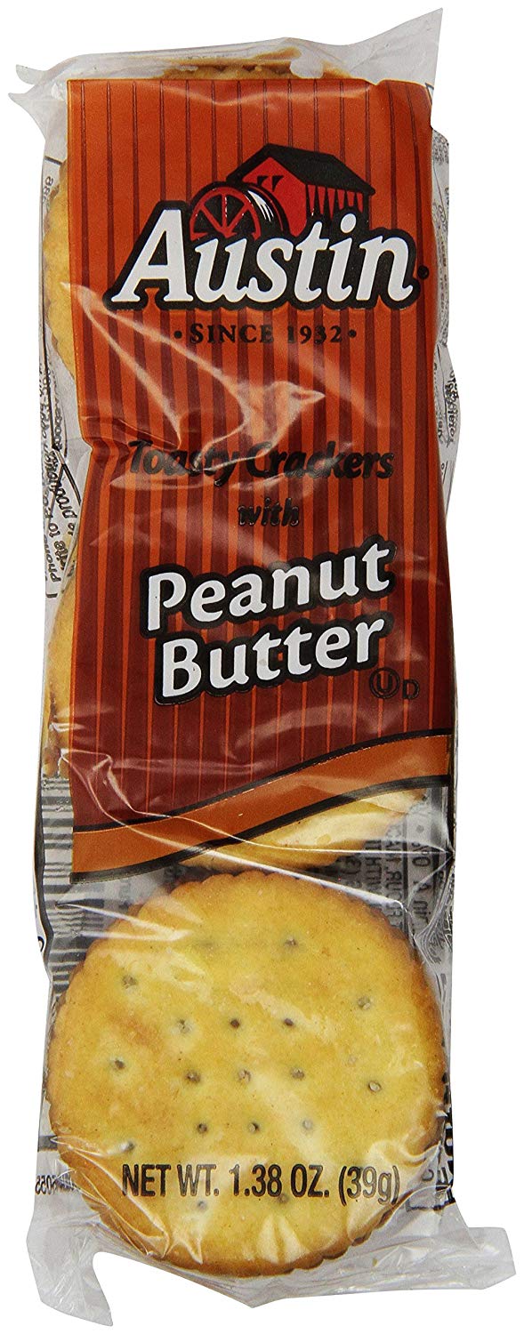 12 PACKS Austin Toasty Crackers with Peanut Butter, 1.38 oz. 8Count