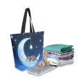 thumbnail image 2 of FORMRS Womens Canvas Tote Bag with Zipper Inner Pocket Shoulder Handbag, Cat Wind Chimes, 2 of 7
