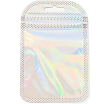 100Pcs Plastic Glitter Holographic Zip Lock Bag Resealable Packaging Bags Self Seal Bag Pink 3.94x2.56 Inch Smell Proof Bag Pouch Flat Food Storage Bags Packaging Foil Bags for Party Favor