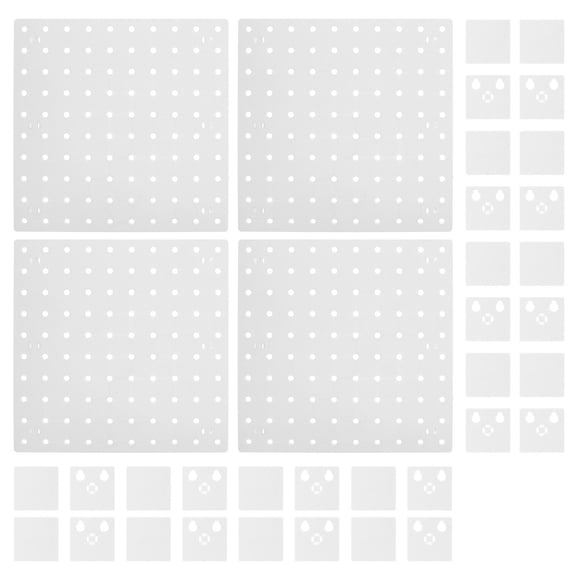 KONTONTY 4Pcs White ABS Pegboard Organizer for Kitchen Bathroom and Bedroom Walls