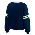 thumbnail image 3 of Women's WEAR by Erin Andrews Navy Seattle Seahawks Lace-Up Pullover Sweatshirt, 3 of 4