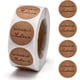 thumbnail image 1 of 3 rollos de 1500 etiquetas adhesivas de papel kraft para regalos, con la frase "Hecho a mano con amor"., 1 of 4