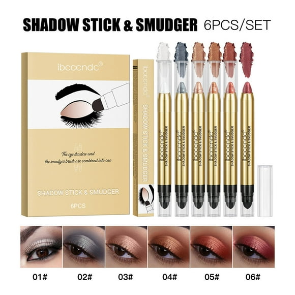 RKSTN Eyeshadow Palette High-gloss Eyeshadow Pen One-stroke Shaping Double-ended Eyeshadow Stick,Cream Shimmer Smooth Eyeshadow Pencil Eyeshadow Palette