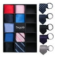 thumbnail image 4 of Zipper Ties for Men, 14PCS Segarty 18" Normal Skinny Easy Tie, Solid Silk Mens Pre Tied Necktie Set, 4 of 10