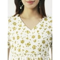 thumbnail image 3 of Moomaya Printed V-Neck Flared Long Top, Womens Casual Summer Tunic For Jeans, 3 of 8