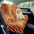 thumbnail image 2 of Drydeepin Brown Leopard Zebra Stirpe Car Backseat Cover Cheetah Rear Bench Towel Cover Non-Slip Automotive Accessories for Sedans, SUVs, Vans Universal Seats Protector Car Interior Decor, 2 of 7