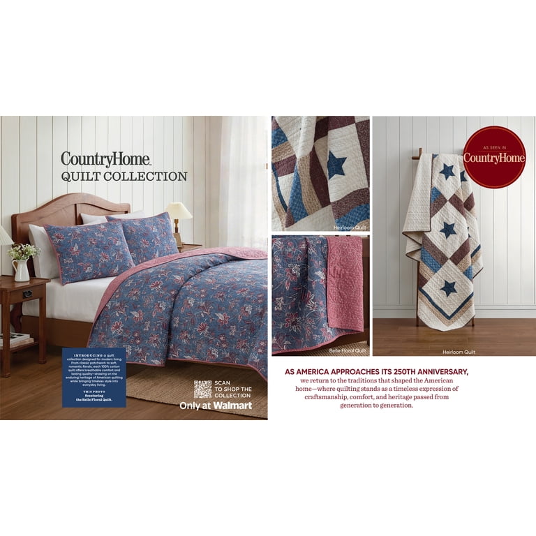 Country Holiday Americana Stars 100% Cotton Quilt Set, Queen photo 8