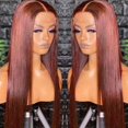 thumbnail image 5 of Perruque Cheveux Huamn Rouge Brun 33 Couleurs 134HD Dentelle Transparente, 5 of 5