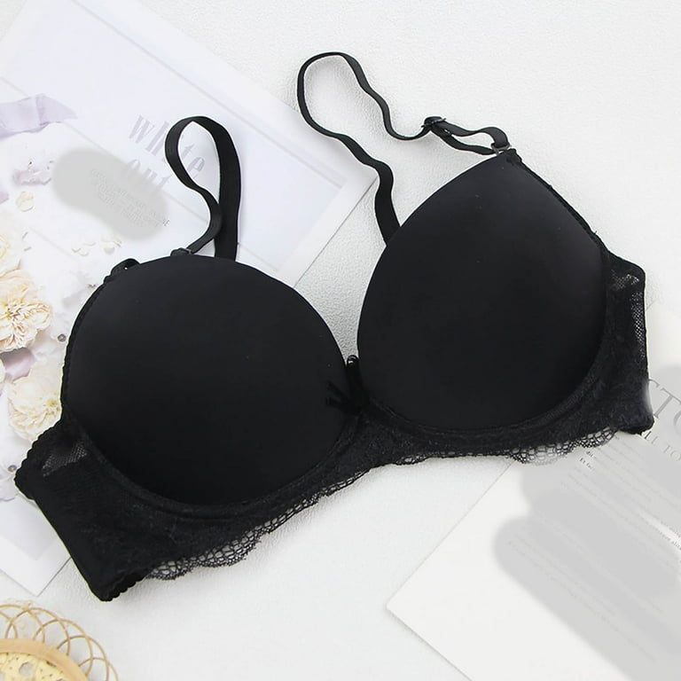 SMihono Women's Everyday Bralettes Lace Floral Trim Bras Gather No