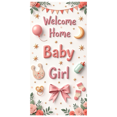 thumbnail image 3 of Decorative Design Welcome Home Baby Girl Polyester Material Baby Shower Banner Colorful Theme for Baby Shower Nursery Indoor Decoration, 3 of 8