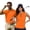 Orange, variant on HUIACONG Orange Matching Golf Shirts for Couples Sleeveless Golf Shirts for Women Athletic Wear Mens Short Sleeve Shirt Quarter Zip Casual Lightweight Hawaiian Collared Shirt Man S