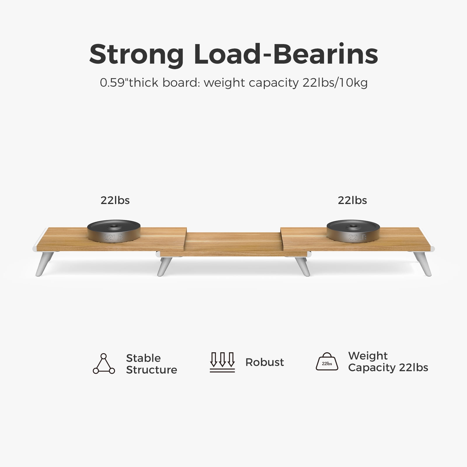 LOUKIN Dual Monitor Stand Riser for Desk, 17.32"*9.84" Large Computer Stand for 2 Monitors With Length&Angle Adjustable