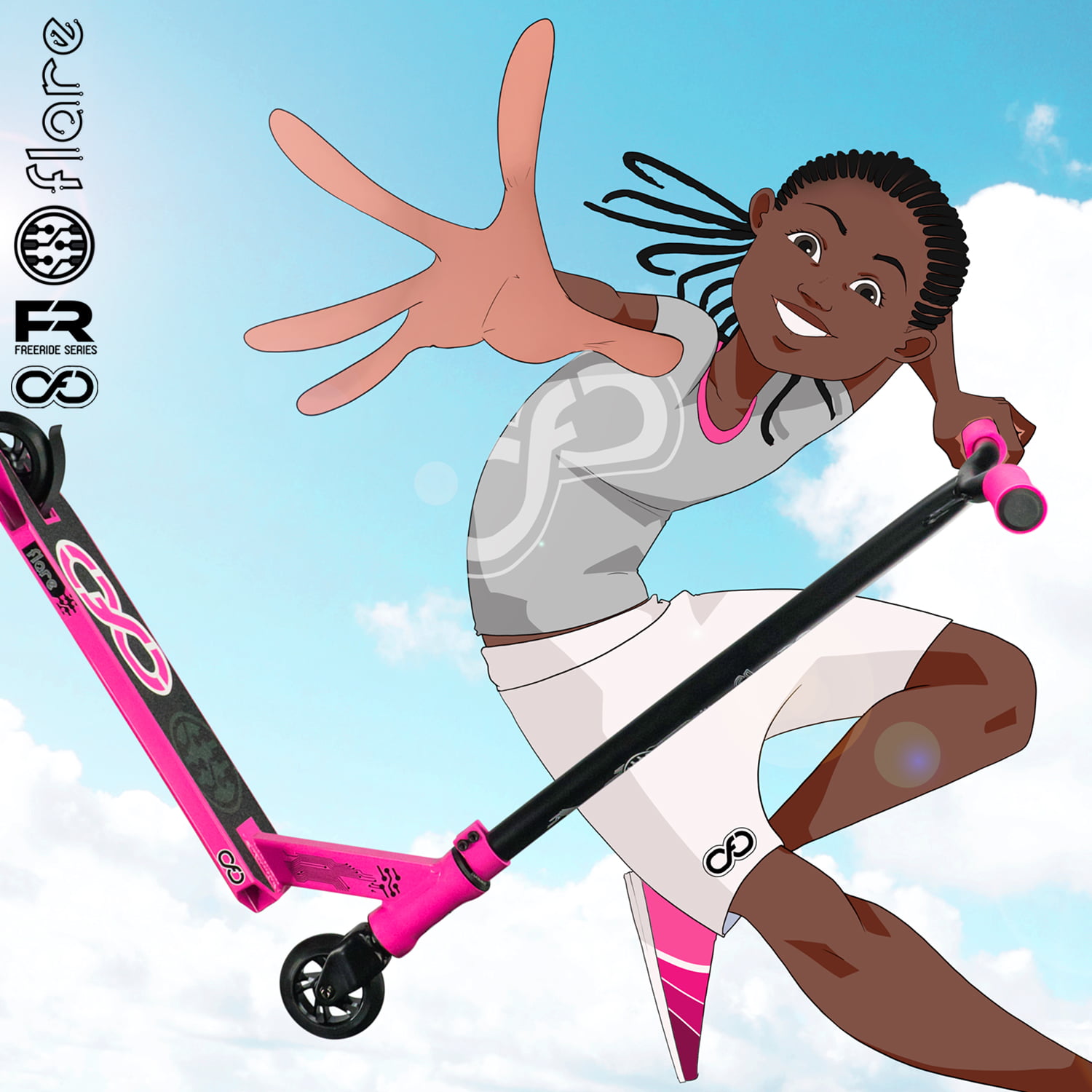 Crazy Skates Stunt Series Kick Scooter - Fun Trick Scooters for the Street  and Skate Park - Choose from the Revel, Flare or Fly scooters