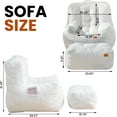 thumbnail image 2 of Giant Bean Bag Chair for Adults with Ottoman, High-Density Oversized Bean Bag Sofa, Cozy Lazy Comfy Floor Sofa for Bedroom, Reading Chair for Living Room, White, 2 of 8