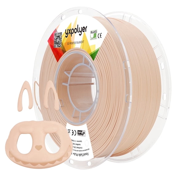 YXPOLYER PLA Filament Food Grade 1.75mm 1kg for 3D Printing, PLA  Skin Flesh Tone 3D Printer Filament AMS-Compatible