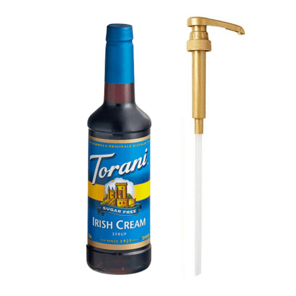 Torani Sugar-Free Irish Cream Flavoring Syrup Plastic 750 mL Bonus Squeeze Pump
