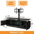 thumbnail image 6 of Craftian Height Adjustable TV Mount for 75/65/60 inch TVs, LED TV Stand with Mount & Power Outlet, Black, 6 of 6