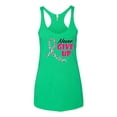 thumbnail image 2 of Wild Bobby, Never Give Up Fight Cancer, Breast Cancer Awareness, Women Tri-Blend Racerback Tank Top, Envy, X-Large, 2 of 4