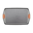 thumbnail image 6 of Rachael Ray 11-Inch by 17-Inch Yum-o! Nonstick Oven Lovin’ Crispy Baking Sheet, Cookie Pan, Gray with Orange Handles, 6 of 6