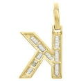 thumbnail image 3 of 10K Yellow Gold Baguette Diamond Letter K Mini Pendant 1" Initial Charm 0.45 CT., 3 of 6
