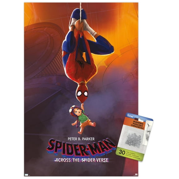 Marvel Spider-Man: Across The Spider-Verse - Peter & Mayday Parker One Sheet Wall Poster with Push Pins, 14.725" x 22.375"