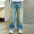 thumbnail image 2 of Kogui Jeans Toddler Boys Jeans Baggy Vintage Straight Leg Denim Cargo Pants Size 4T 5T (Blue,4-5 Years), 2 of 9
