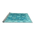 thumbnail image 2 of Ahgly Company Machine Washable Indoor Square Oriental Light Blue Traditional Area Rugs, 5' Square, 2 of 4