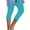 005 Sky Blue, variant on Fanxing Black Womens Capri Leggings with Rhinestone Summer Stretchy Capris Ladies Cropped Yoga Pants High Waisted Solid Color Tights L