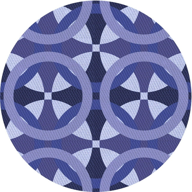 Ahgly Company Machine Washable Indoor Round Transitional Purple Mimosa Purple Area Rugs, 5' Round