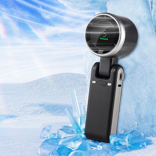 Xihbxyly Ventilador Portátil, Ventilador Turbo Sin Aspas de Alta Velocidad, Enfriador de Mano Ajustable de 5 Velocidades, Diseño Plegable Recargable Por Usb, Uso En Exteriores En Casa o En La Oficina