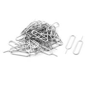 Smartphone Metal SIM Card Needle Tray Remover Eject Tool Key Silver Tone 50pcs