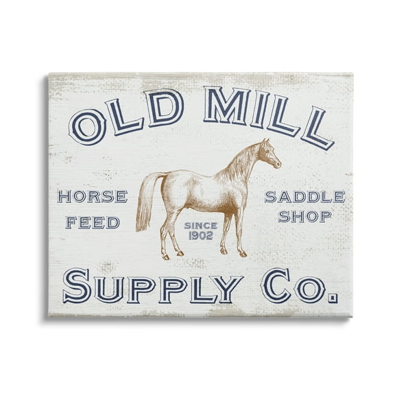 Stupell Industries Old Mill Supply Co. Vintage Horse Feed Advertisement Graphic Art Gallery-Wrapped Canvas Print Wall Art, 40x30, by Daphne Polselli