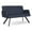 Castillo Batik, variant on Willow Lounge Lobby Reception Waiting Loveseat / Black Steel / Light Gray